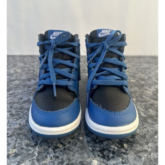Nike Air Jordan 1 Retro High OG Kid Size 10C Dark Marina Blue Black AQ2665-404 - Picture 3 of 10